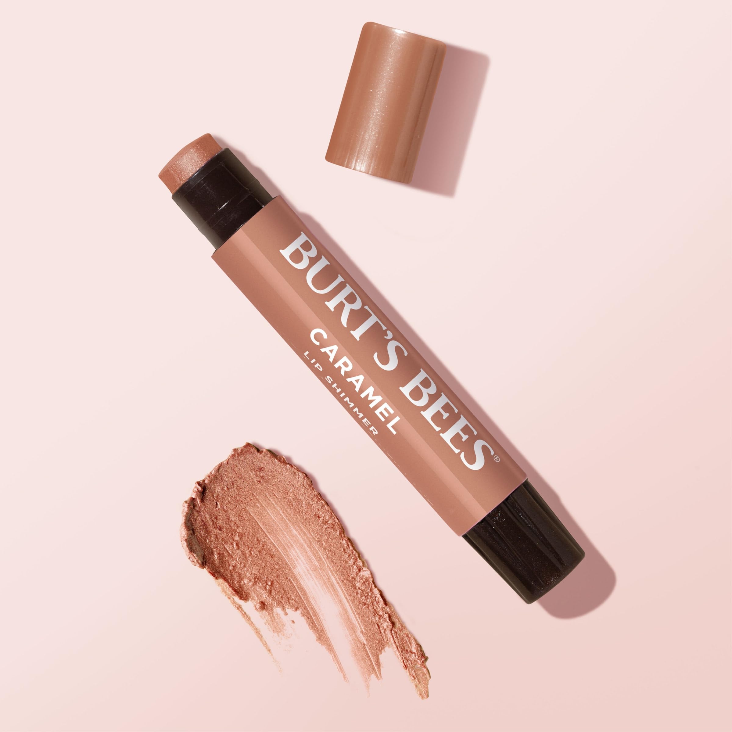Natural origin Lip Shimmer Caramel formula emphasizes clean ingredients