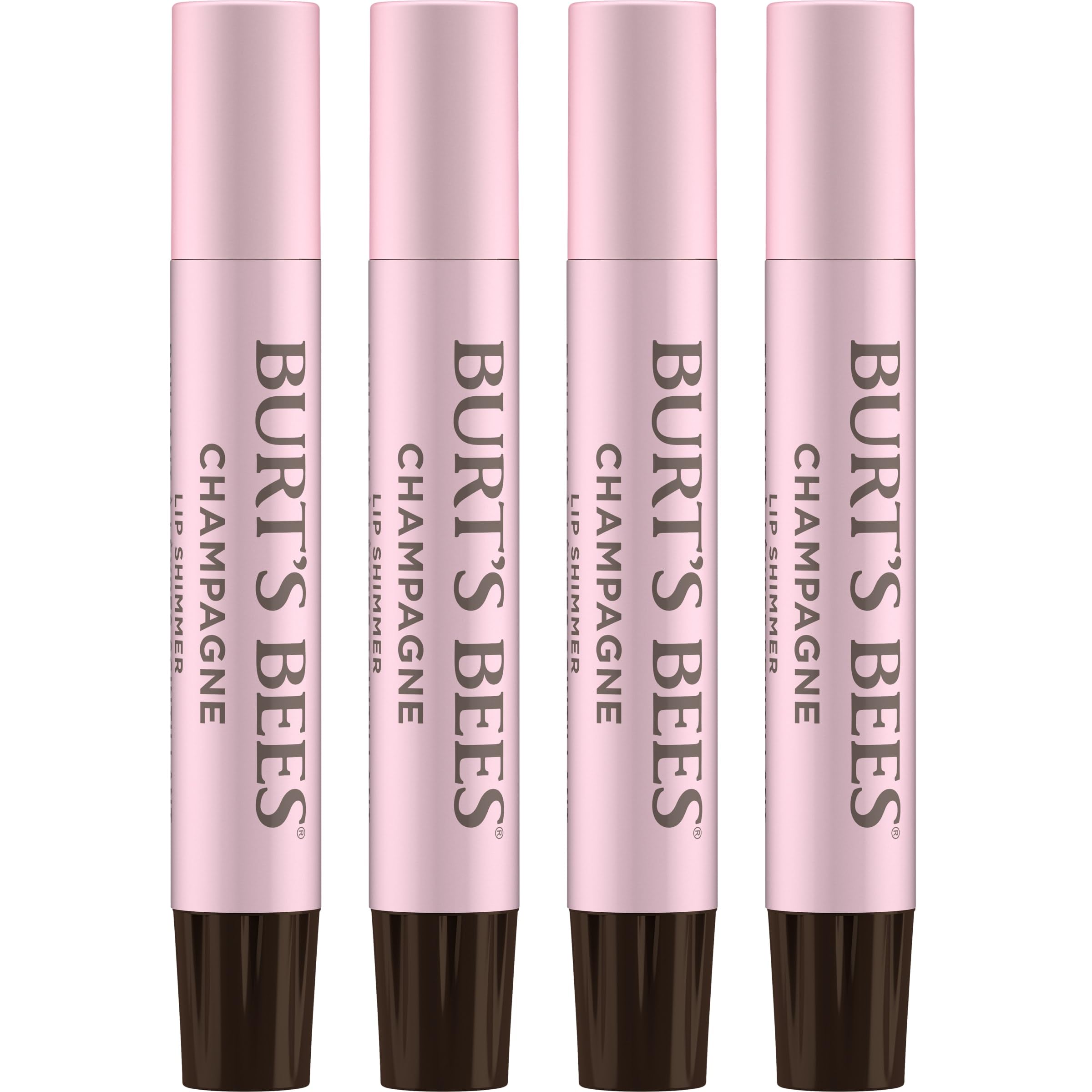 Burt's Bees Lip Shimmer Champagne packaging showing shimmering lip color.