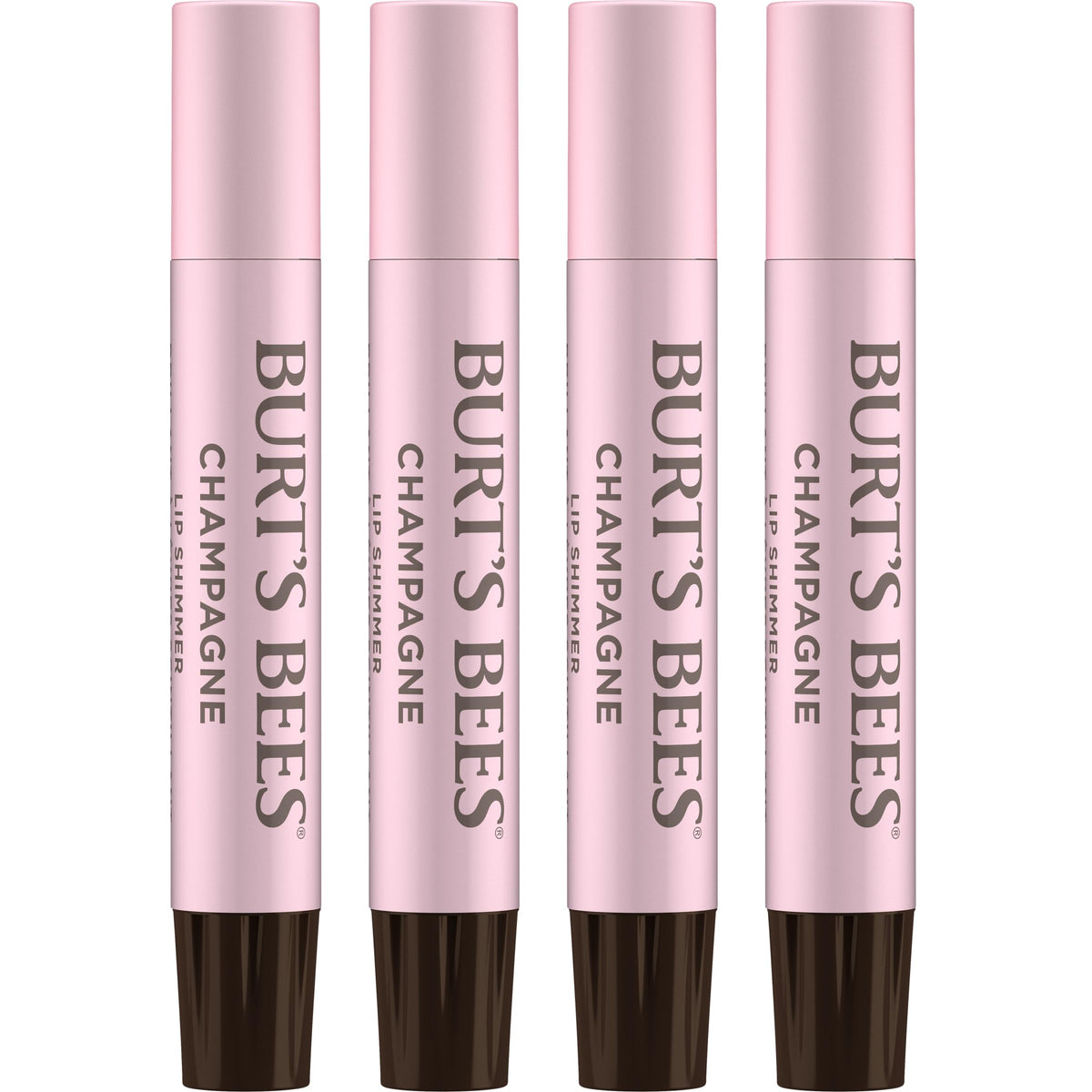 Burt's Bees Lip Shimmer Champagne packaging showing shimmering lip color.