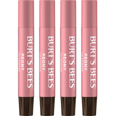 Burt's Bees Lip Shimmer Peony tube close-up with glow and hydration.