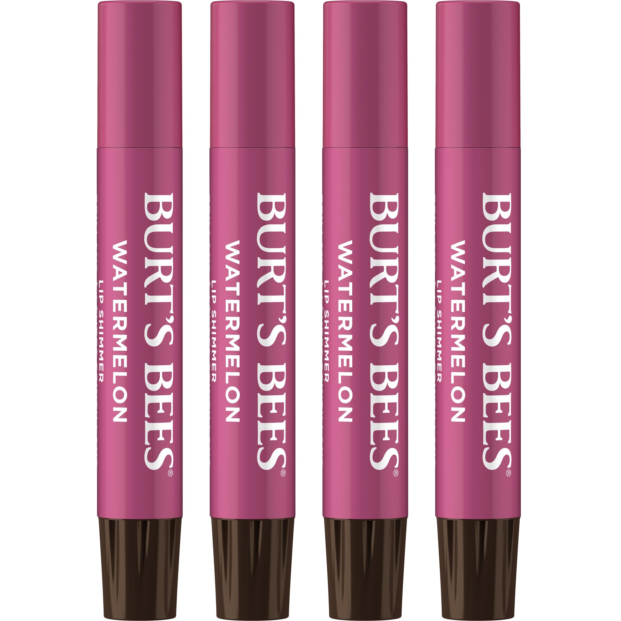 Burt's Bees Lip Shimmer Watermelon tube with warm luminescent color and hydration.
