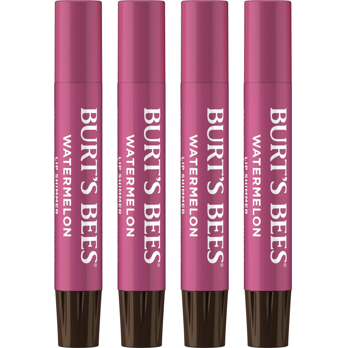 Burt's Bees Lip Shimmer Watermelon tube with warm luminescent color and hydration.