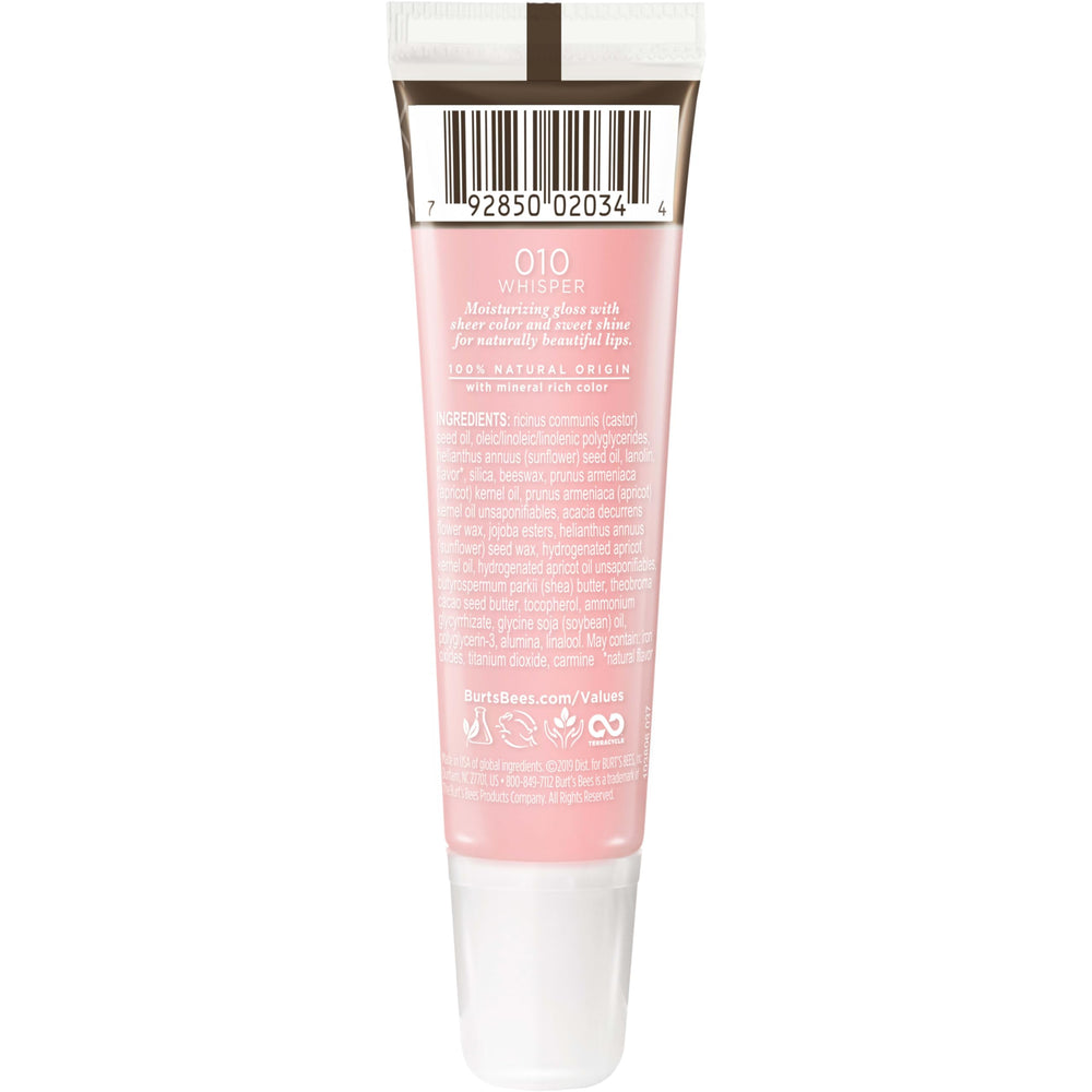 Bottle of Burt's Bees Lip Shine shown with natural, sunlit glow.