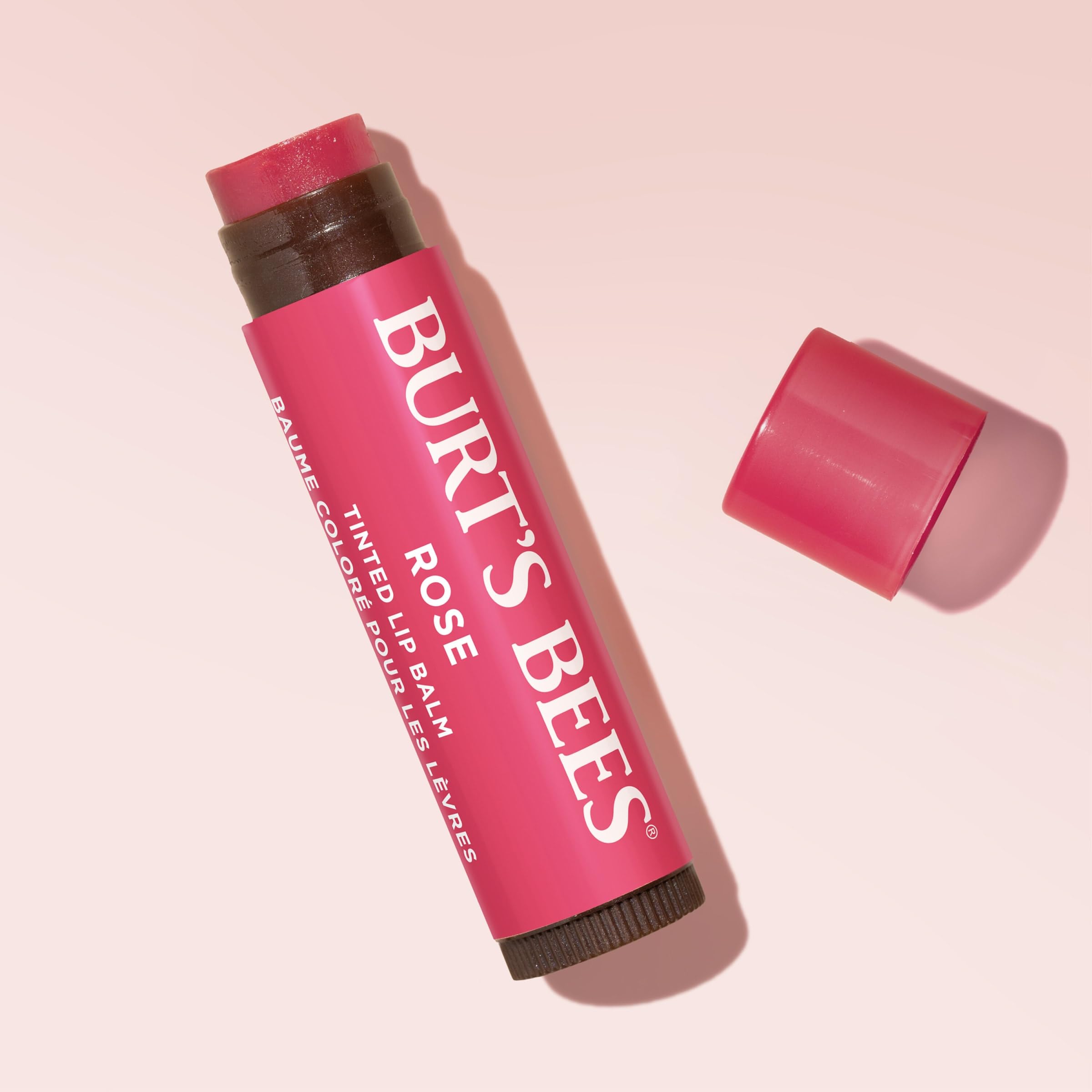 Burt's Bees Lip Tint Balm semi-gloss finish on lips