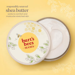 Three Burt's Bees Mama Belly Butter jars on shelf for easy access