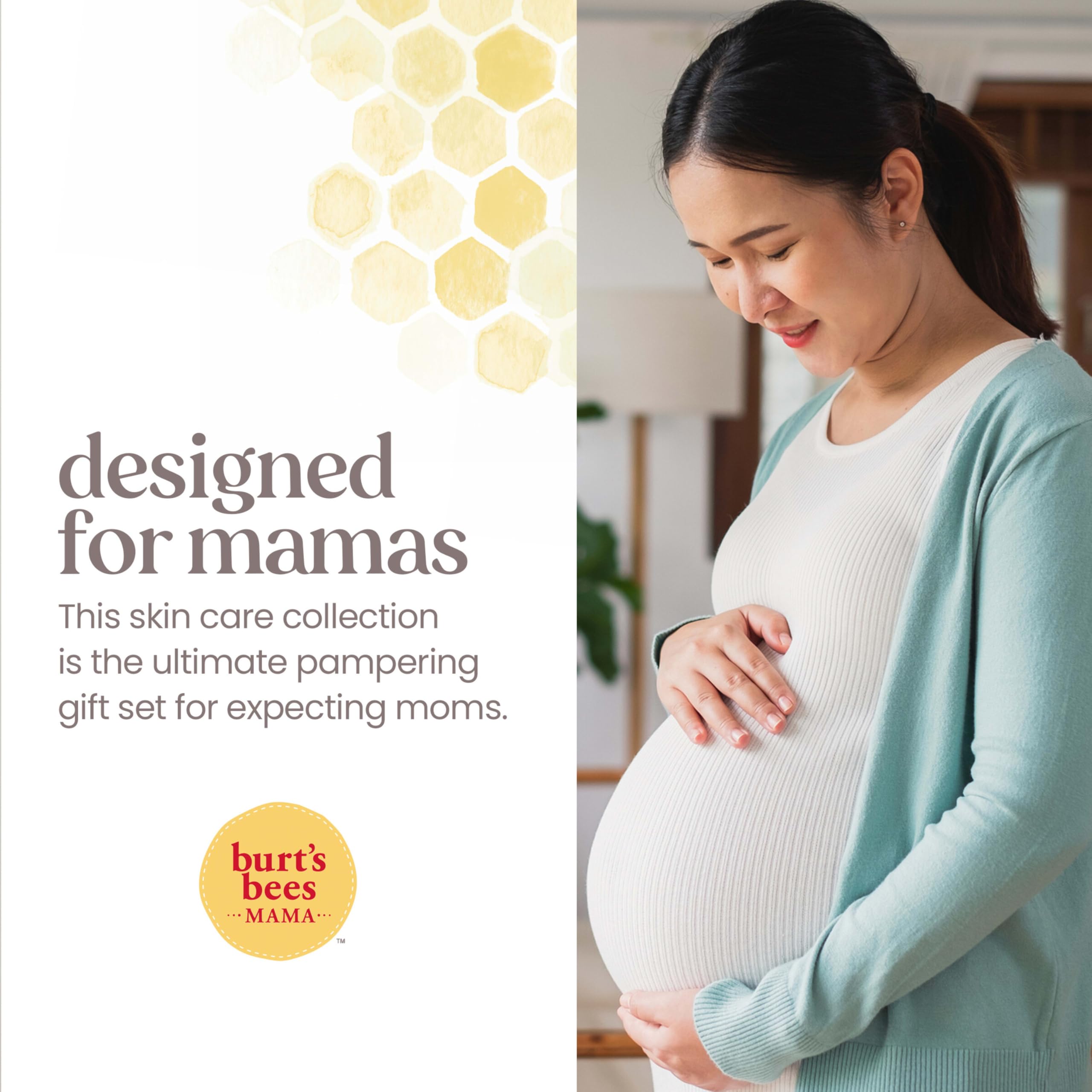 Burt's Bees Mama Gift Set belly butter application close-up