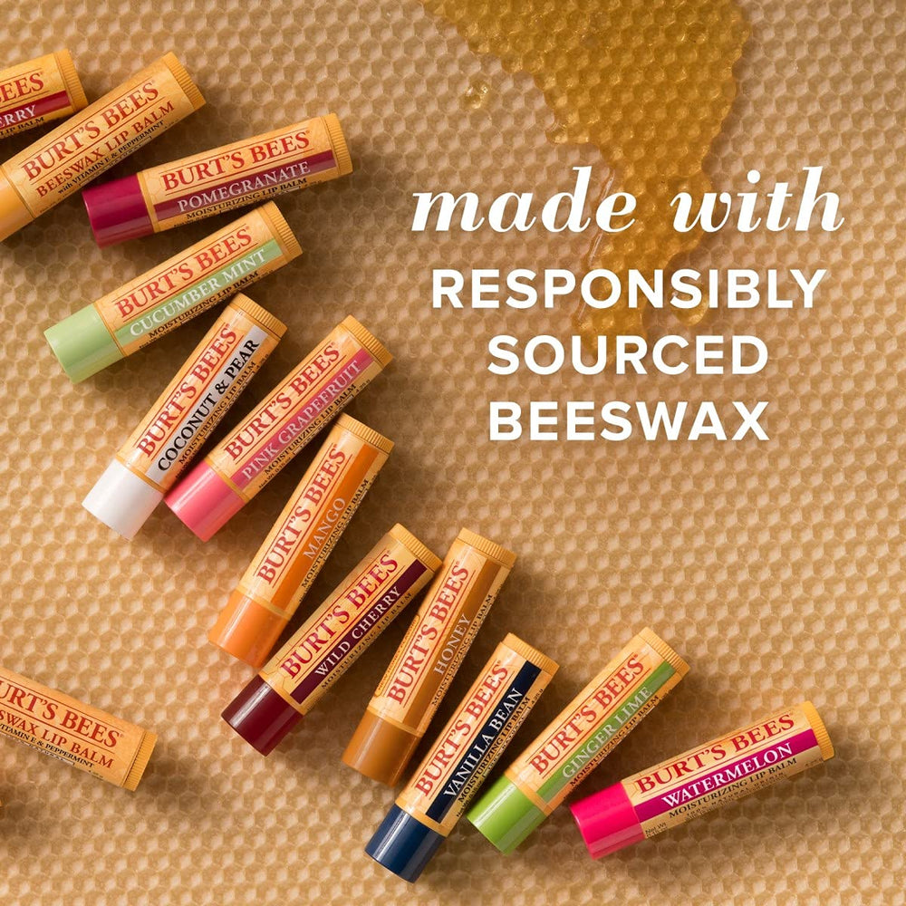 Beeswax and nourishing oils in Burt's Bees Mango Lip Balm.
