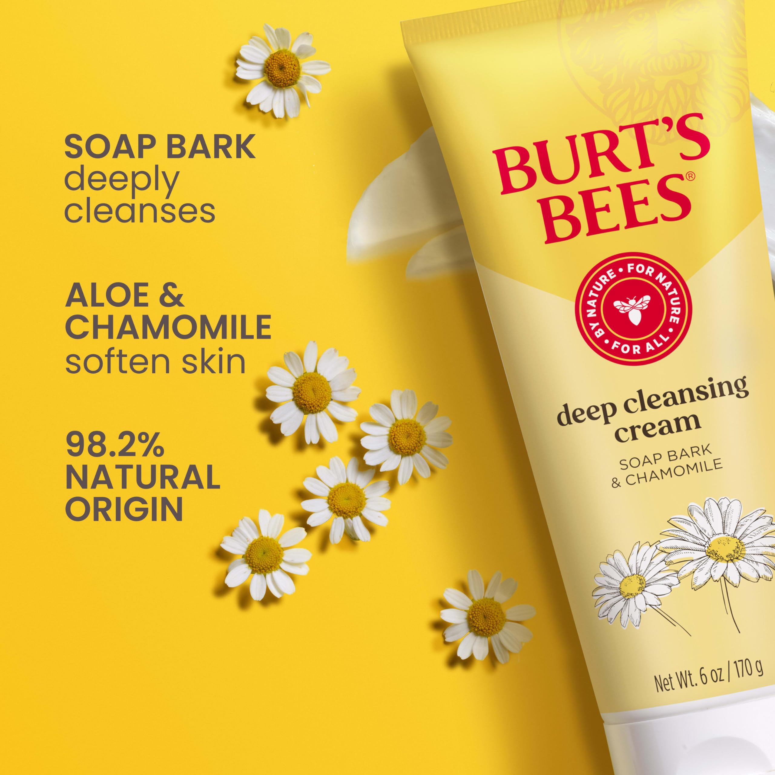 Cooling menthol hint in Burt's Bees cleanser close-up on skin.