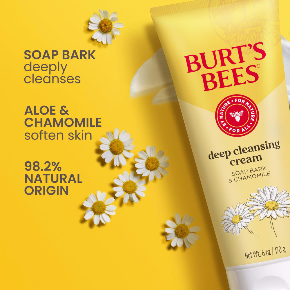 Cooling menthol hint in Burt's Bees cleanser close-up on skin.