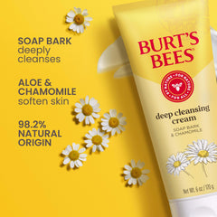 Cooling menthol hint in Burt's Bees cleanser close-up on skin.