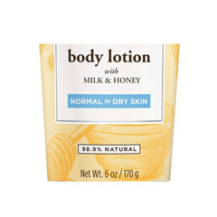 Burt's Bees Milk & Honey ingredients panel highlighting natural hydration.