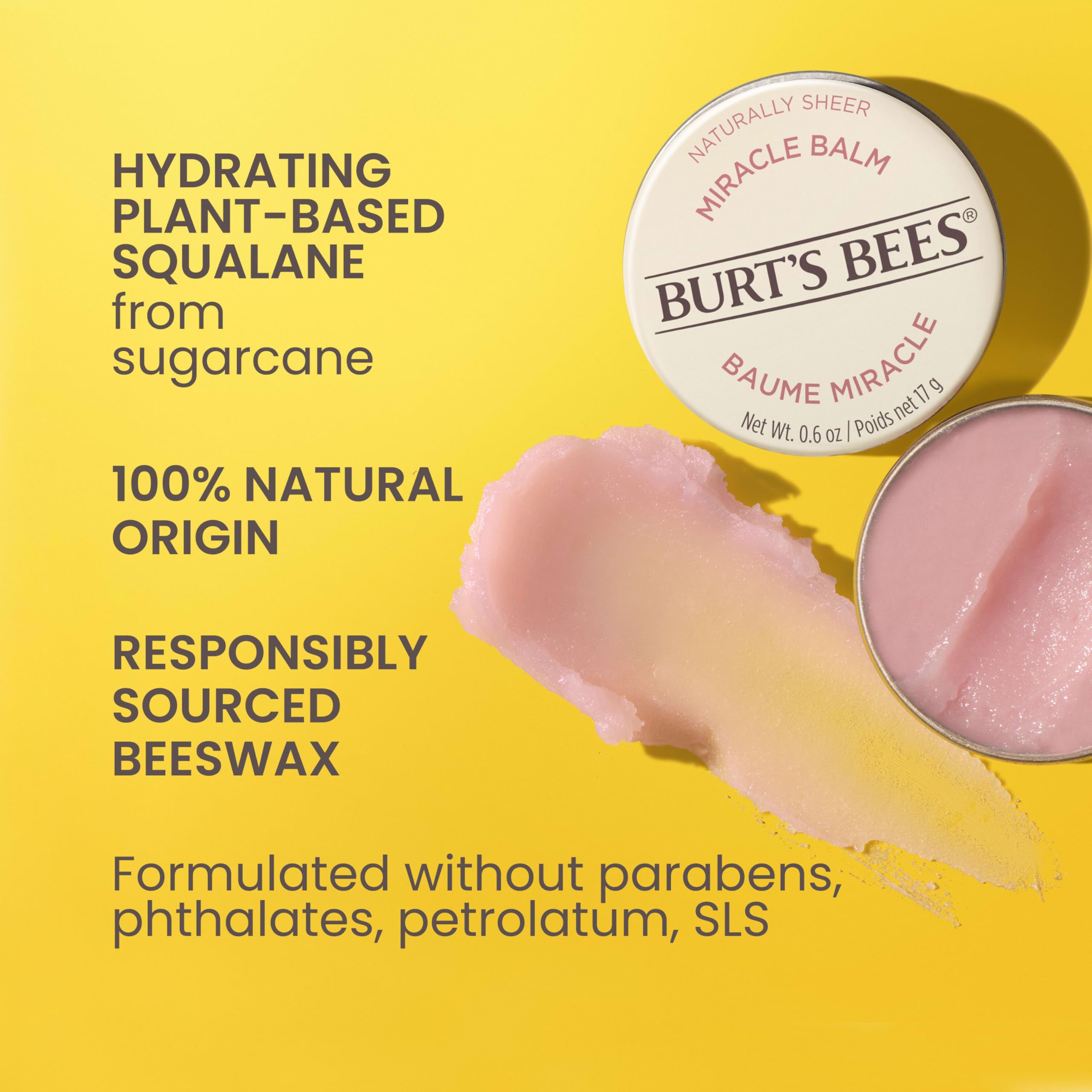 Burt's Bees Miracle Balm on lips for lasting moisture