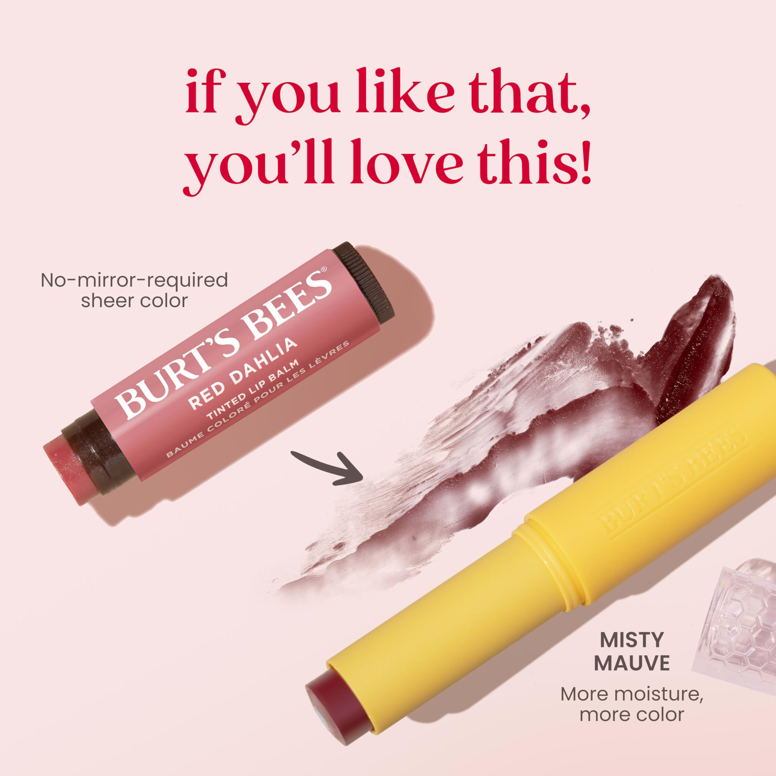 Burt's Bees Misty Mauve: envase portátil para retoques en cualquier lugar
