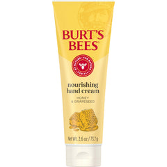 Burt's Bees Nourishing Honey Grapeseed Hand Cream tube providing rich hydration for dry hands.
