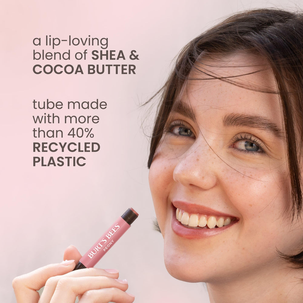Peppermint oil in Burt's Bees Lip Shimmer Peony provides refreshing feel.
