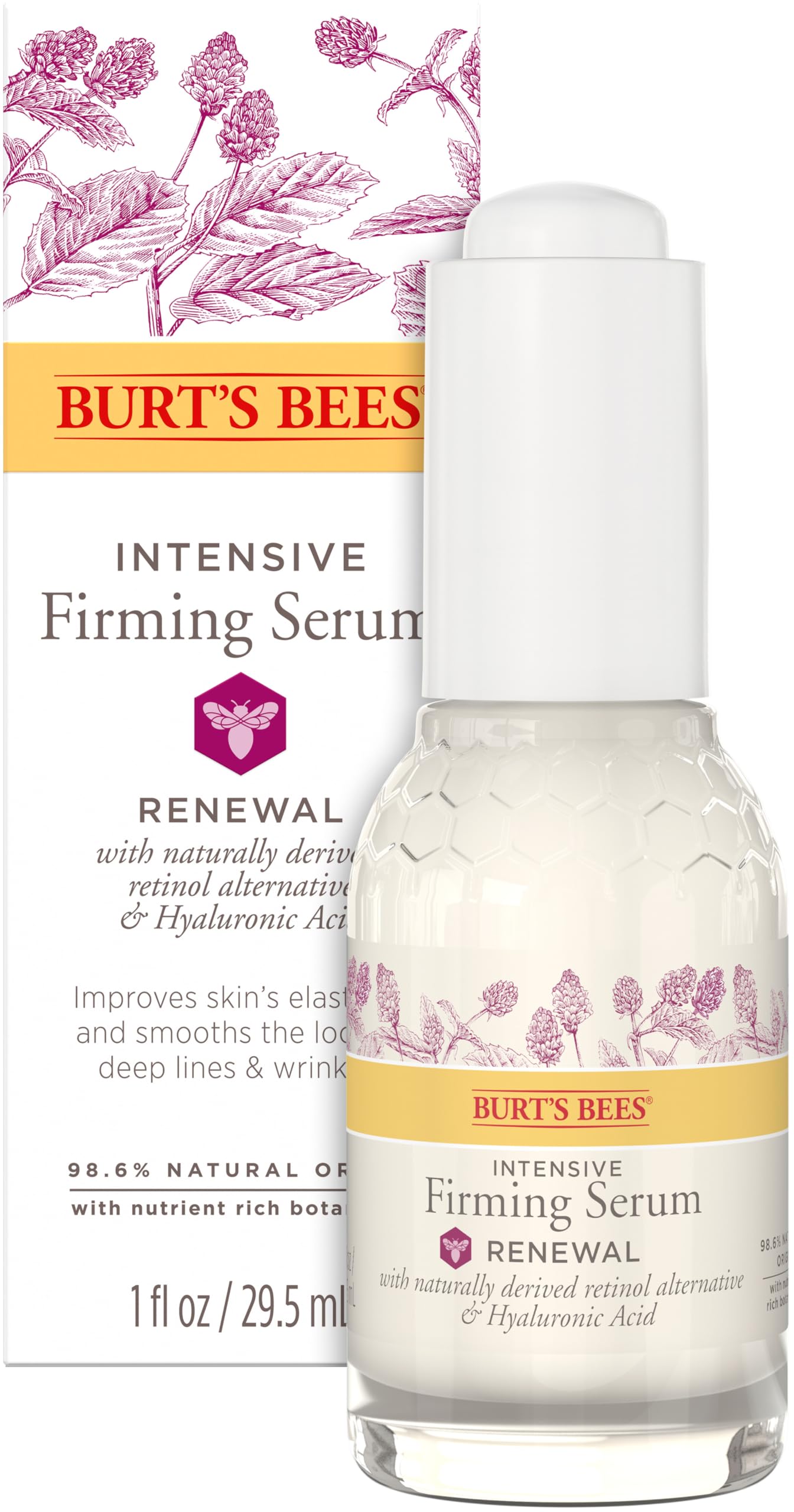 Burt's Bees Renewal, suero de 1 oz para firmeza facial.