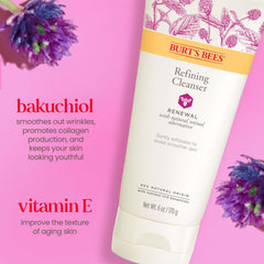 Burt's Bees Renewal Refining Cleanser: dermatológicamente probado y no comedogénico.