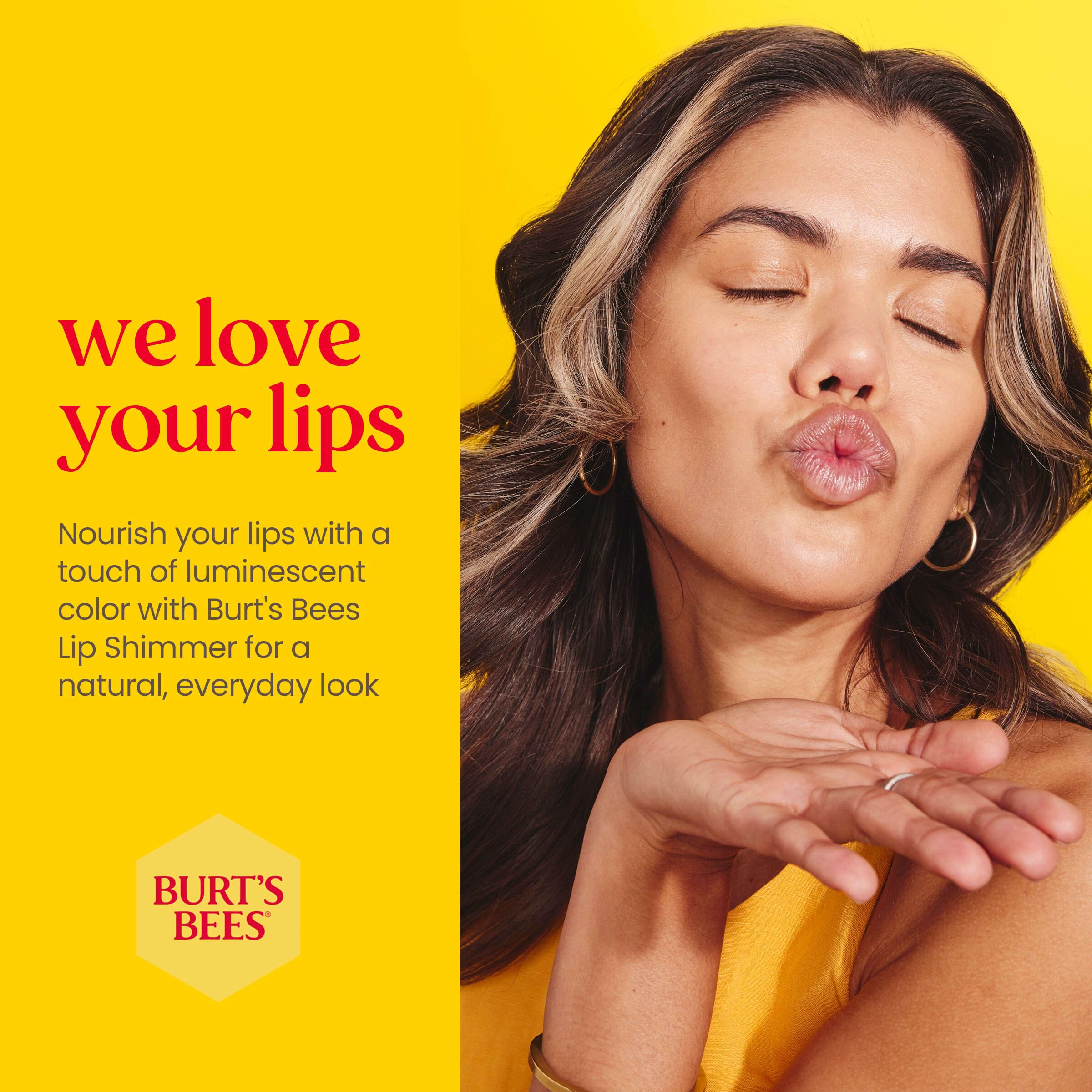 Burt's Bees Lip Shimmer Grapefruit packaging for on-the-go moisture.