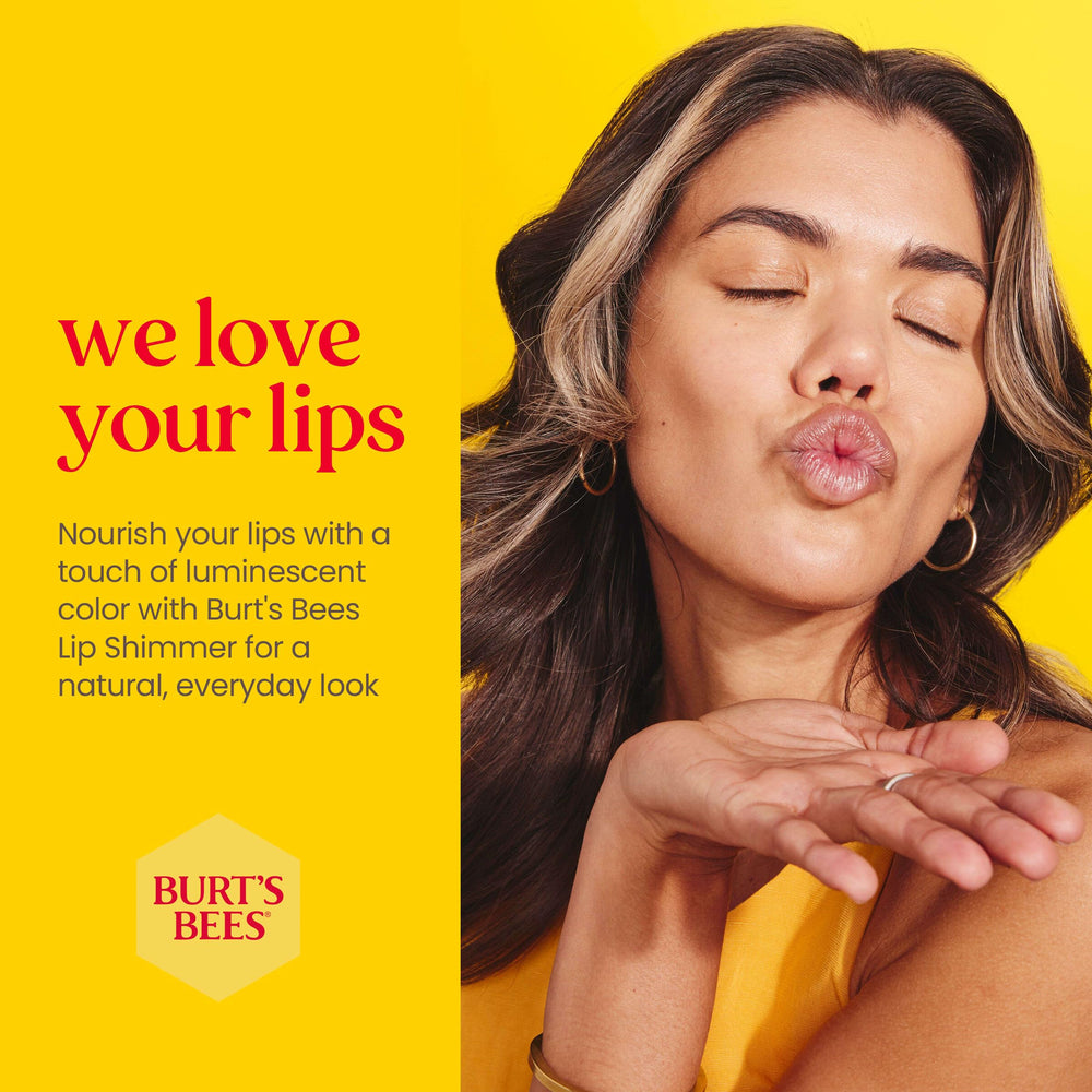 Burt's Bees Lip Shimmer Grapefruit packaging for on-the-go moisture.