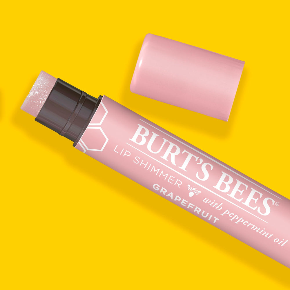 Burt's Bees Lip Shimmer ingredients include shea butter and beeswax nourish lips.