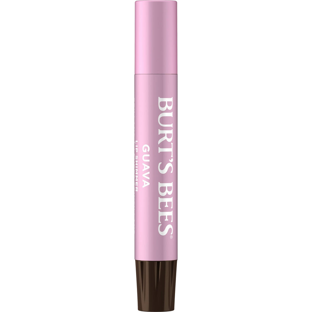 Burt's Bees Lip Shimmer Guava application close-up with lustrous lavender tint.