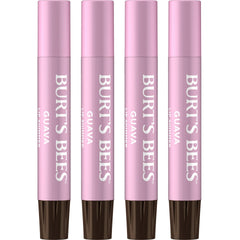 Burt's Bees Lip Shimmer Guava pack front shows four-pack setup for easy daily use.