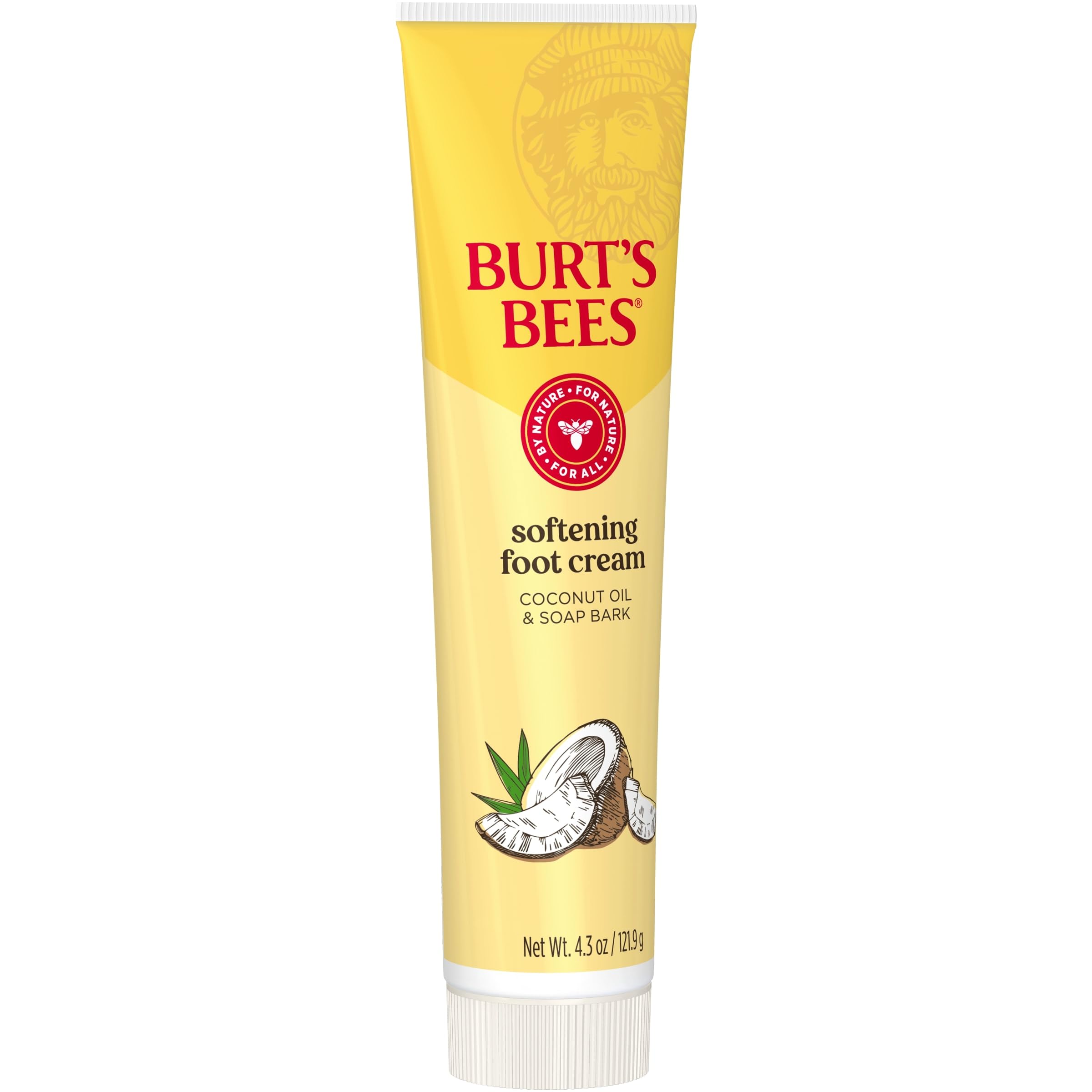 Applying Burt's Bees foot cream to clean feet after a long day.