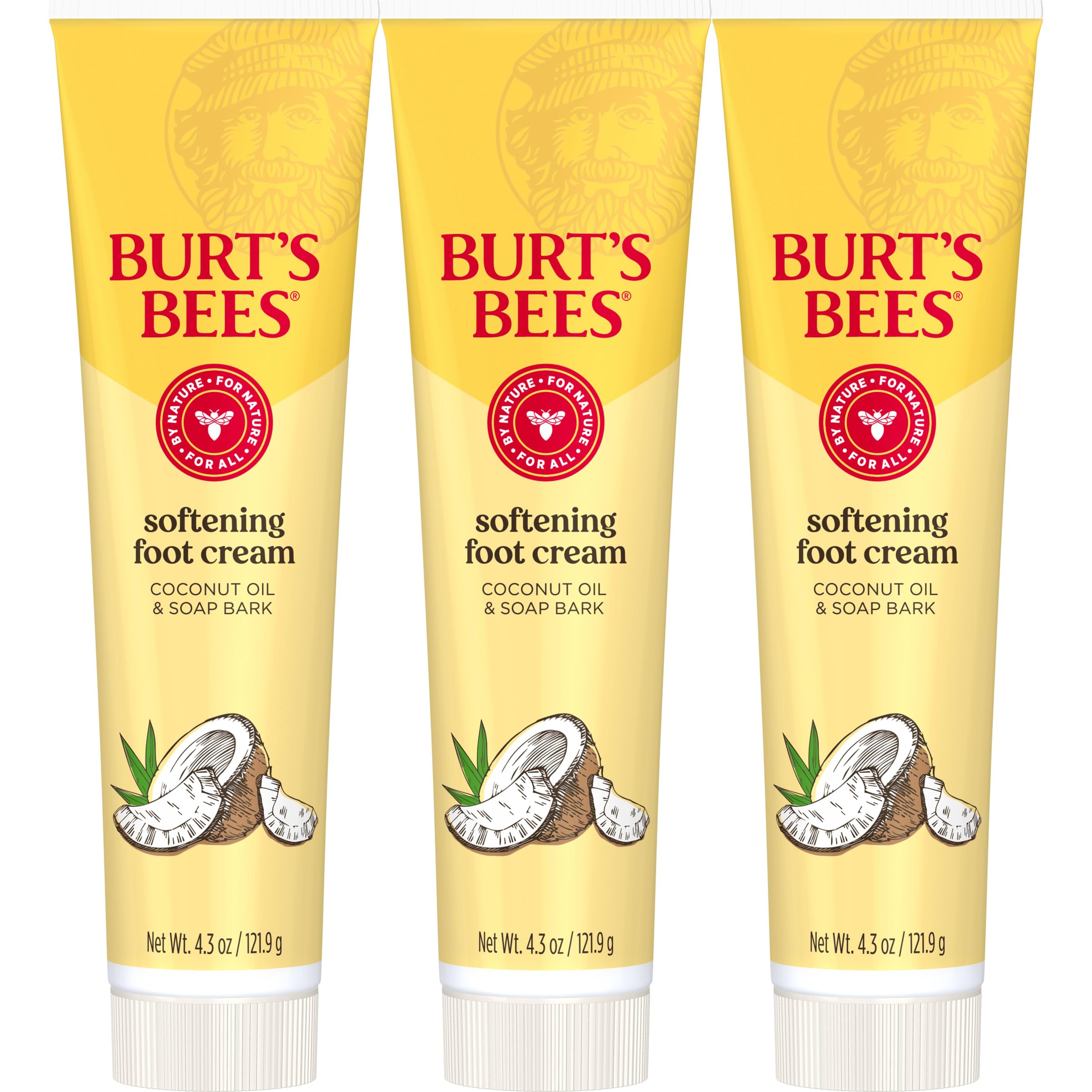 Burt's Bees Softening Foot Cream with coconut oil nourishes dry feet daily.