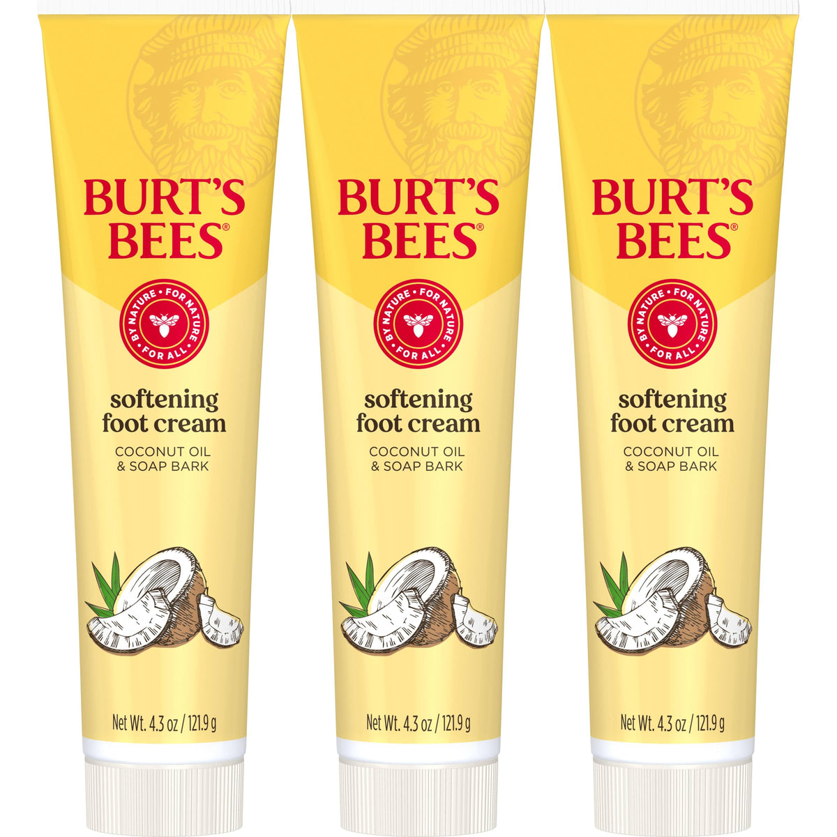 Burt's Bees Softening Foot Cream with coconut oil nourishes dry feet daily.