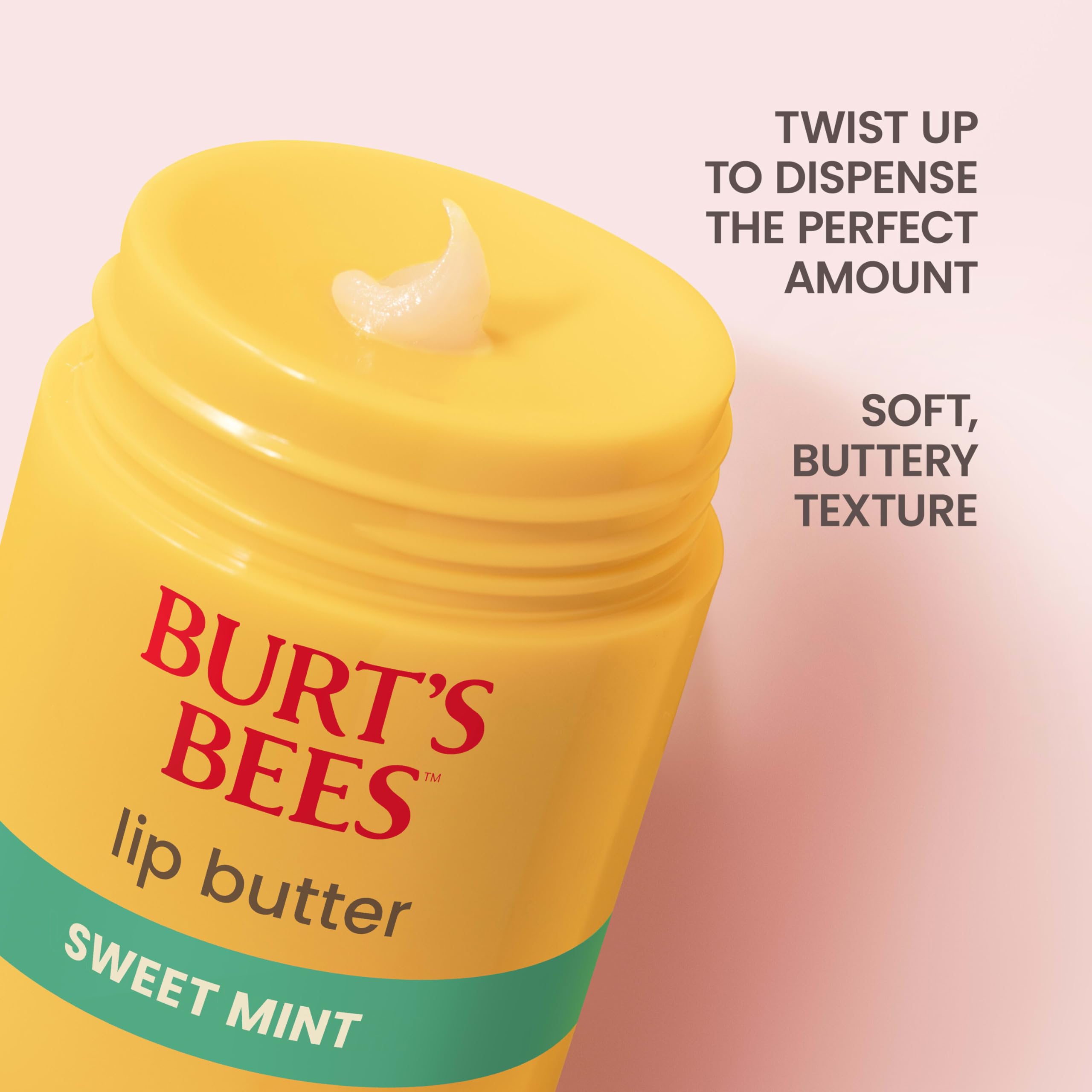 Acabado suave y translúcido de Burt's Bees Sweet Mint Lip Butter