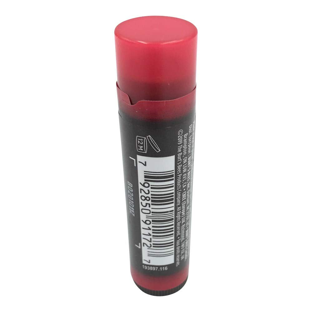 Application shot of Burt's Bees Magnolia lip balm delivering gentle color
