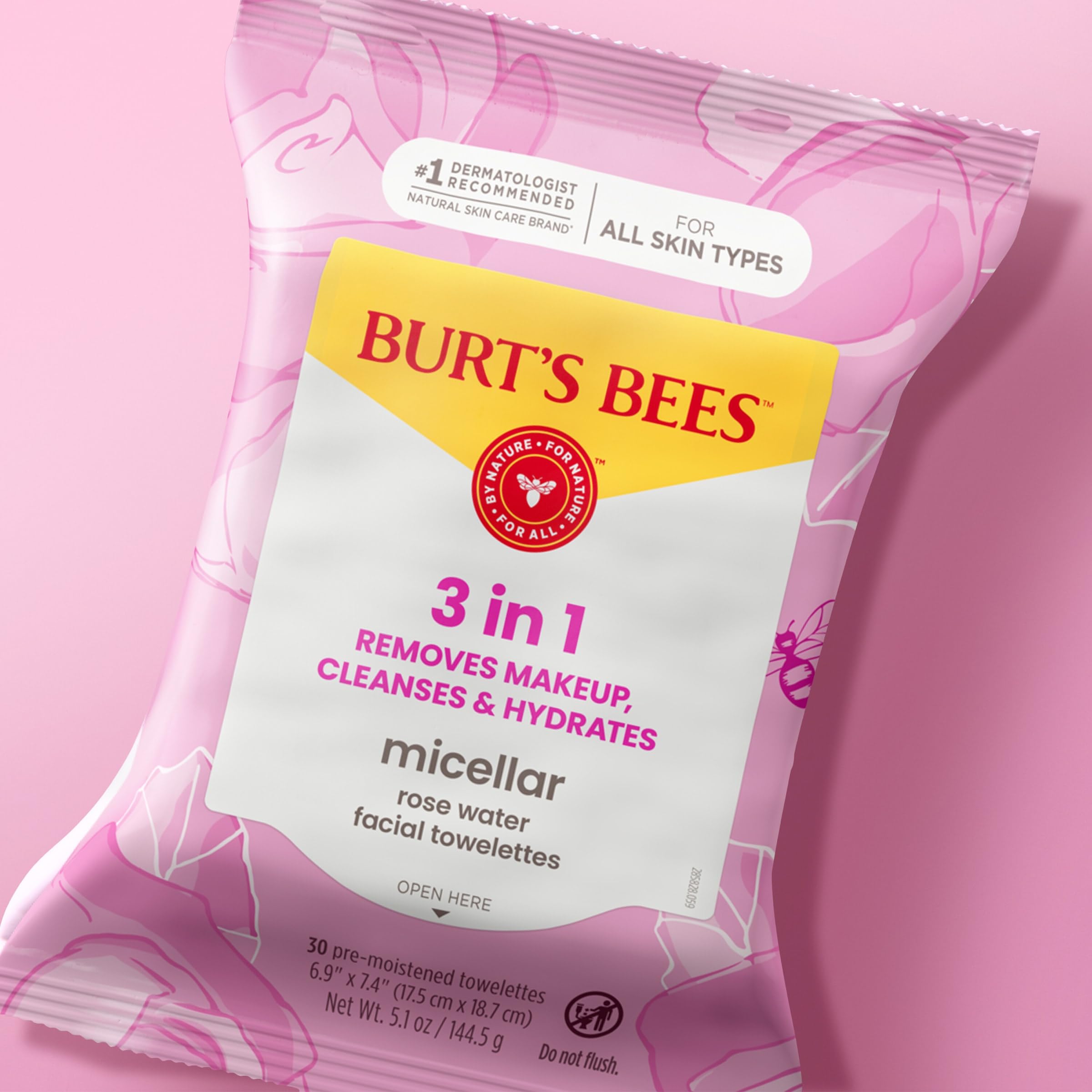 Burt's Bees toallitas micelar rosas aroma ligero