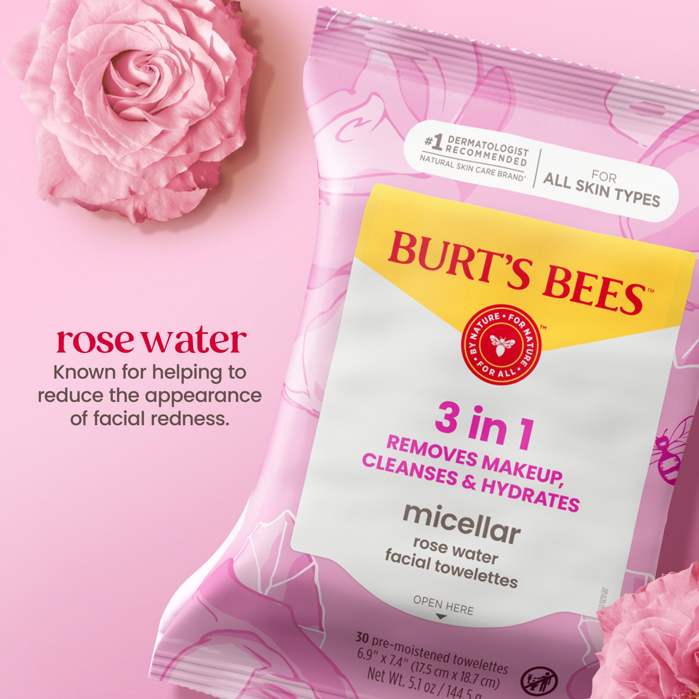 Burt's Bees toallitas micelar rosas aptas para todas las pieles