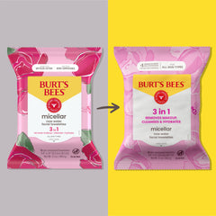 Burt's Bees toallitas micelar rosas eliminan maquillaje suavemente