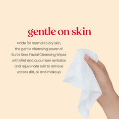 Burt's Bees toallitas faciales pepino-menta para piel fresca sin enjuague