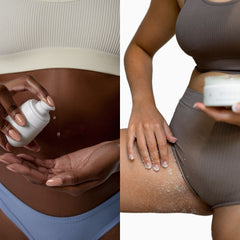 Bushbalm Bermuda Dark Spot Scrub 236 ml tub exfoliates and moisturizes.