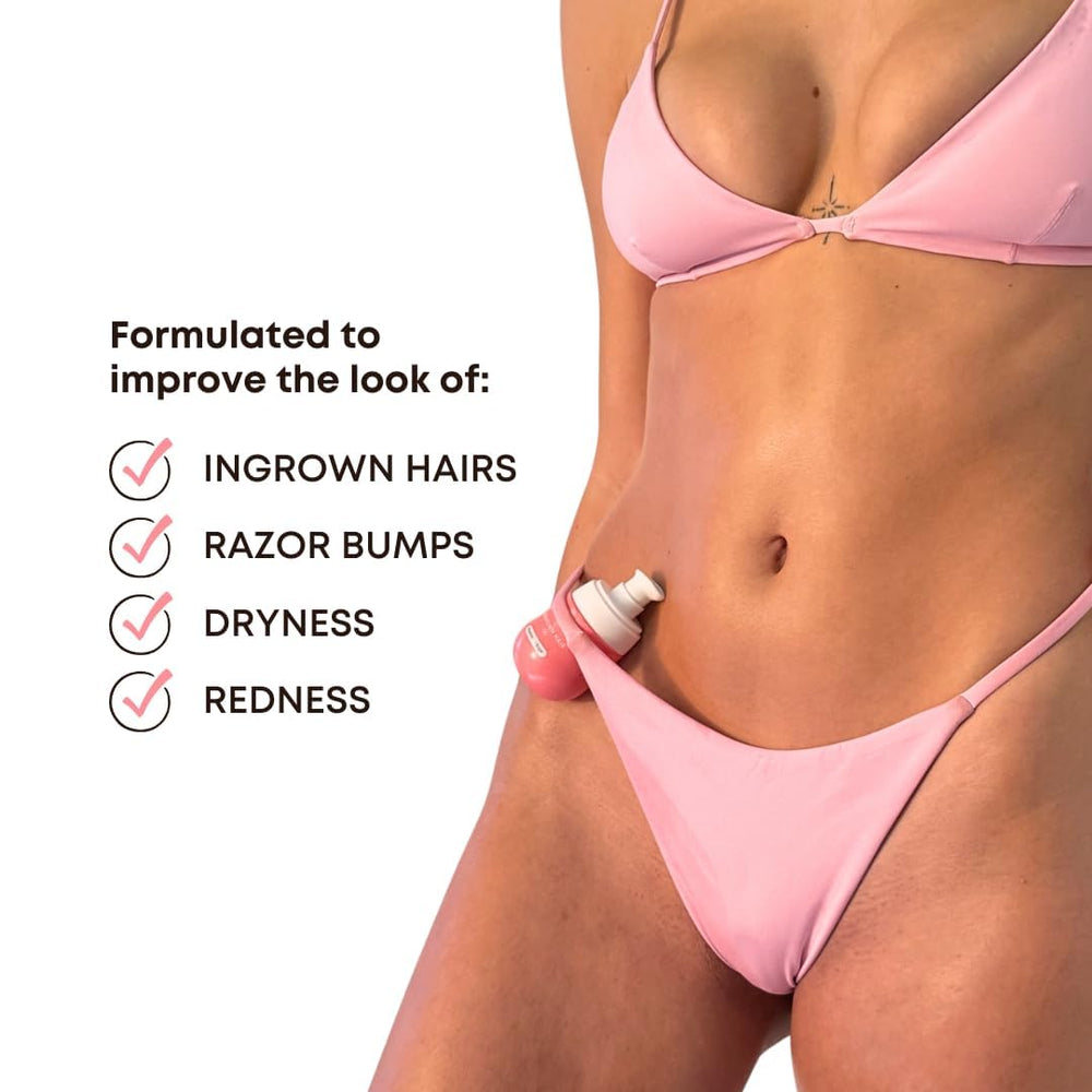 Razor bump relief with Watermelon Sugar oil on skin.