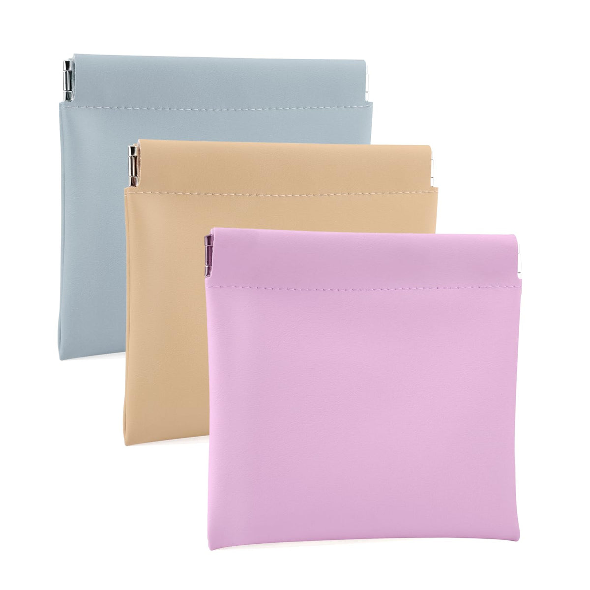 BUSOHA 3pc small makeup bags in morandi colors keep purse essentials organized.