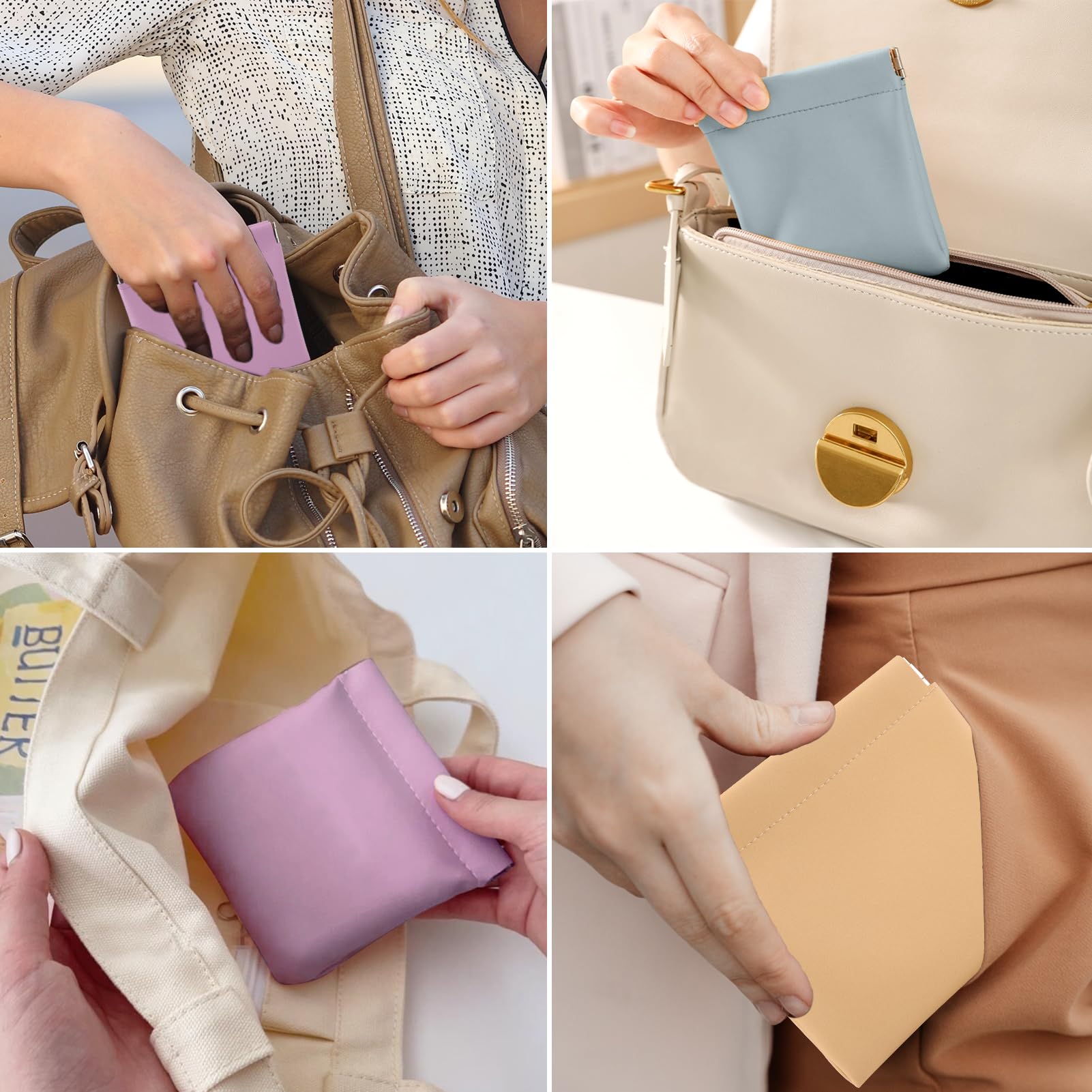 BUSOHA versatile pocket bag stores cosmetics, jewelry, and small accessories.