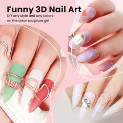 BUTIBBJA arte uñas 3D con gel para diseño dinámico.