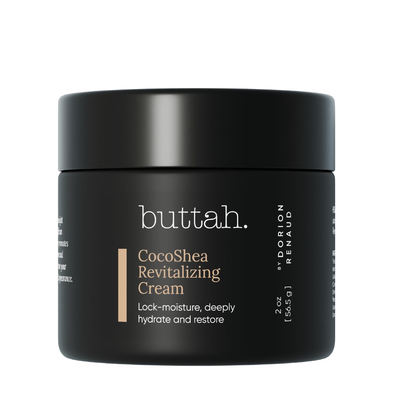 Buttah Skin CocoShea Revitalizing Cream jar closeup highlighting rich hydration for dry skin