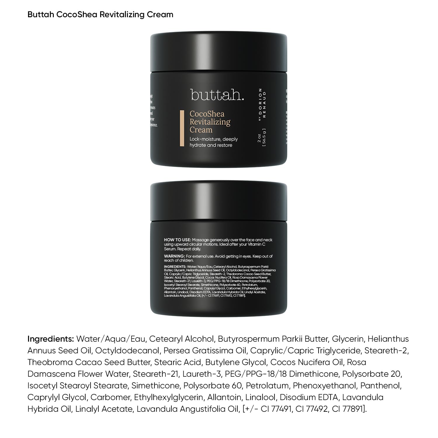 Buttah Skin CocoShea Revitalizing Cream texture application demonstrates easy, non greasy spread
