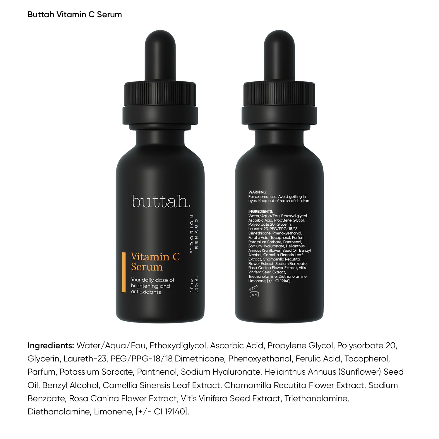 Buttah Skin Vitamin C Serum on shelf ready for daily use.