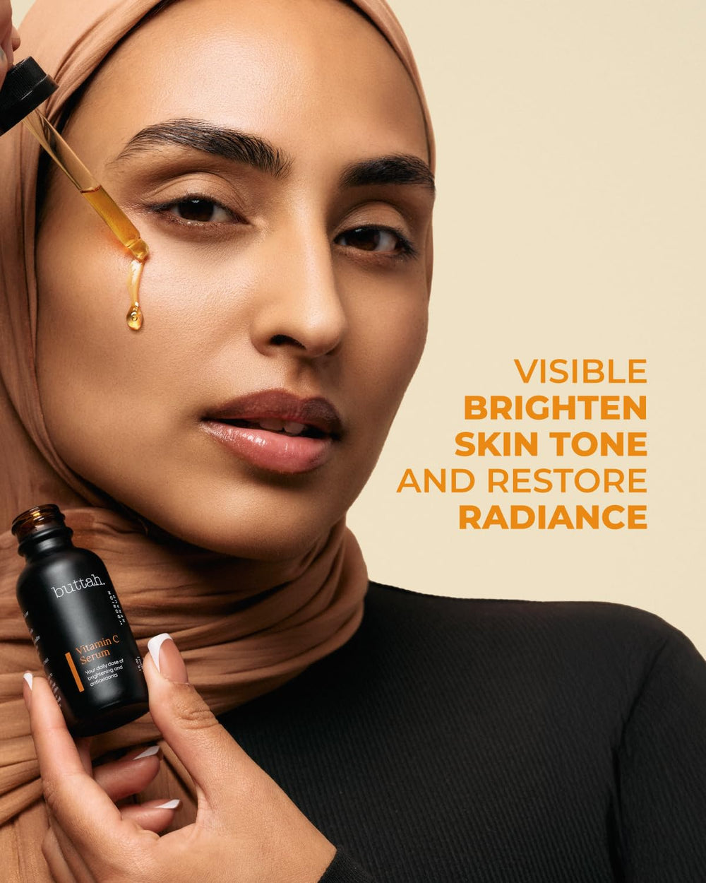 Buttah Skin Vitamin C Serum with green tea scent for calming routine.