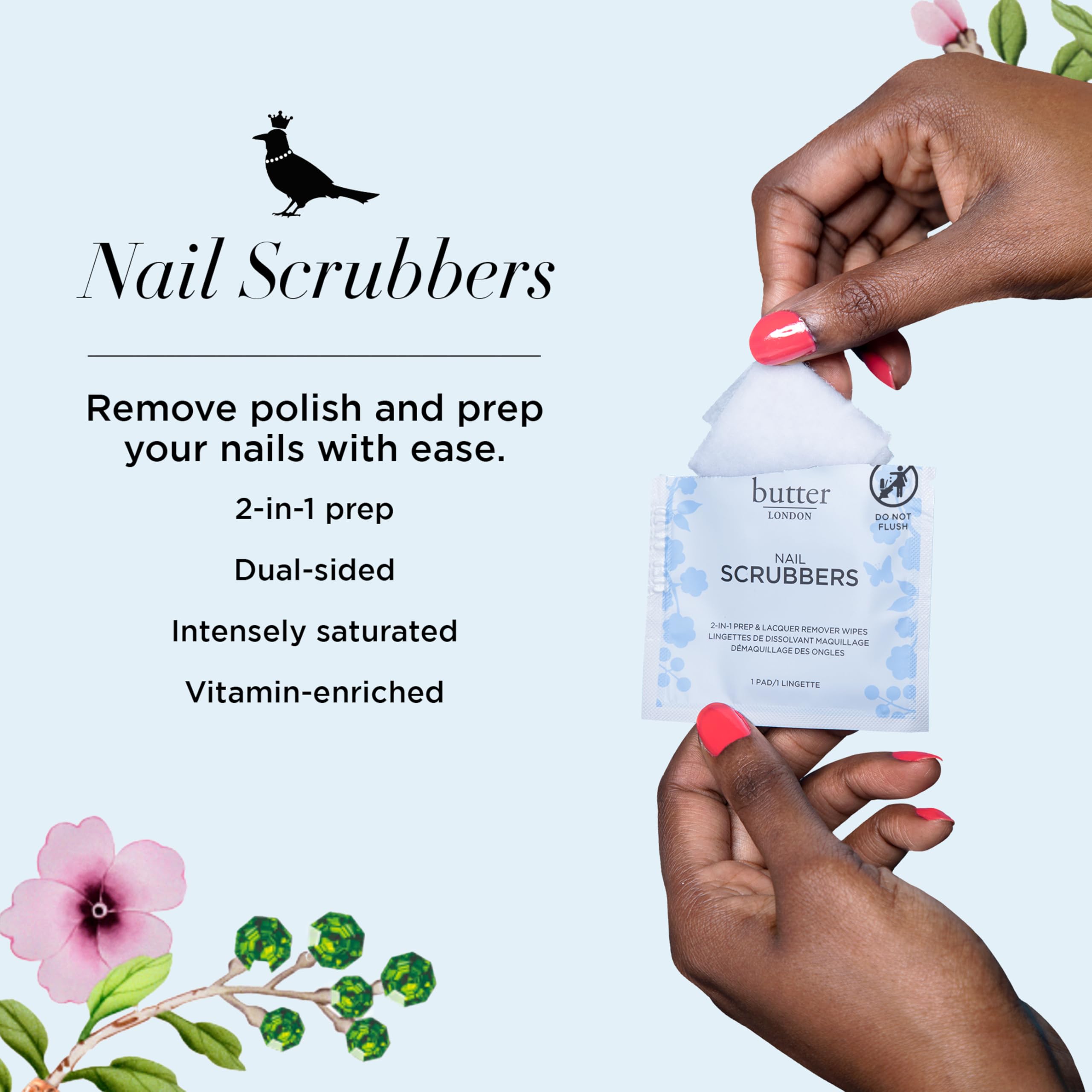 Butter LONDON soft-side scrubber pad for gentle polish removal