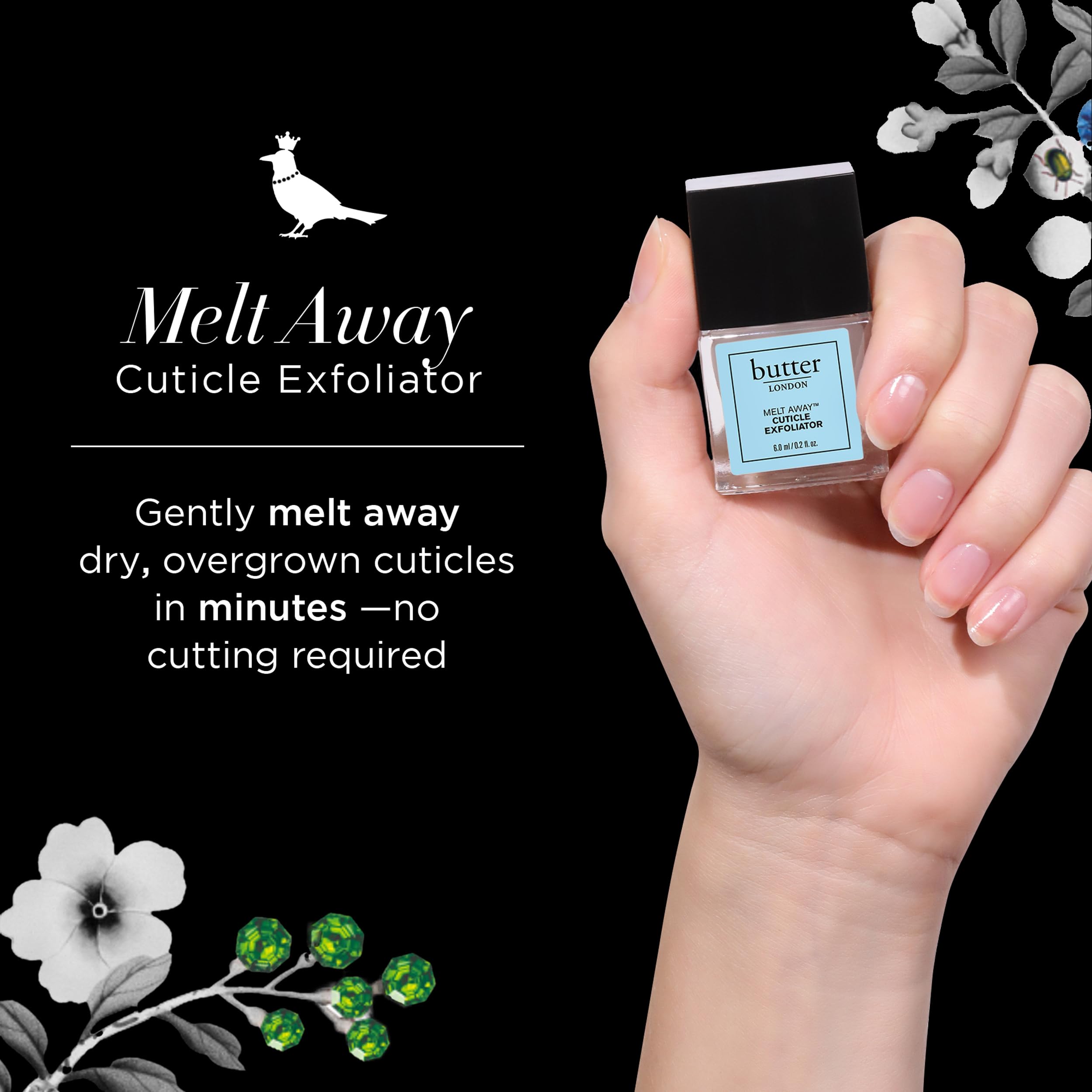butter LONDON Remover cutículas sin cortar para uñas saludables