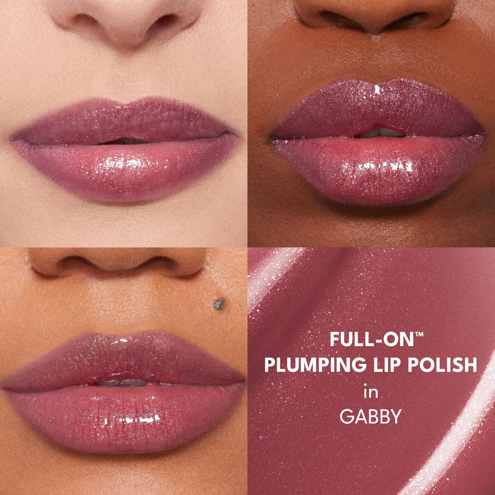 Buxom gloss with pearlescent sparkle for daytime or evening glam.