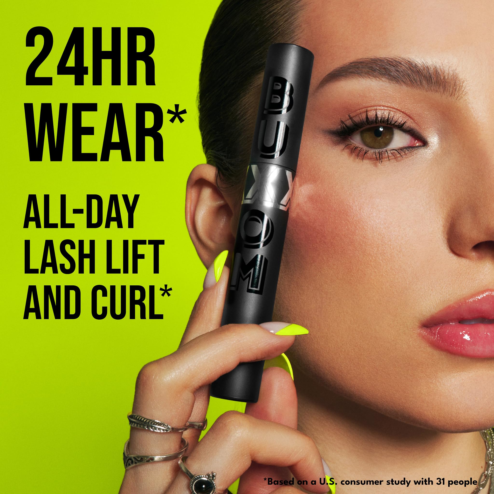 BUXOM Lash Xtension Lift Mascara 24-hour curl hold for defined lashes