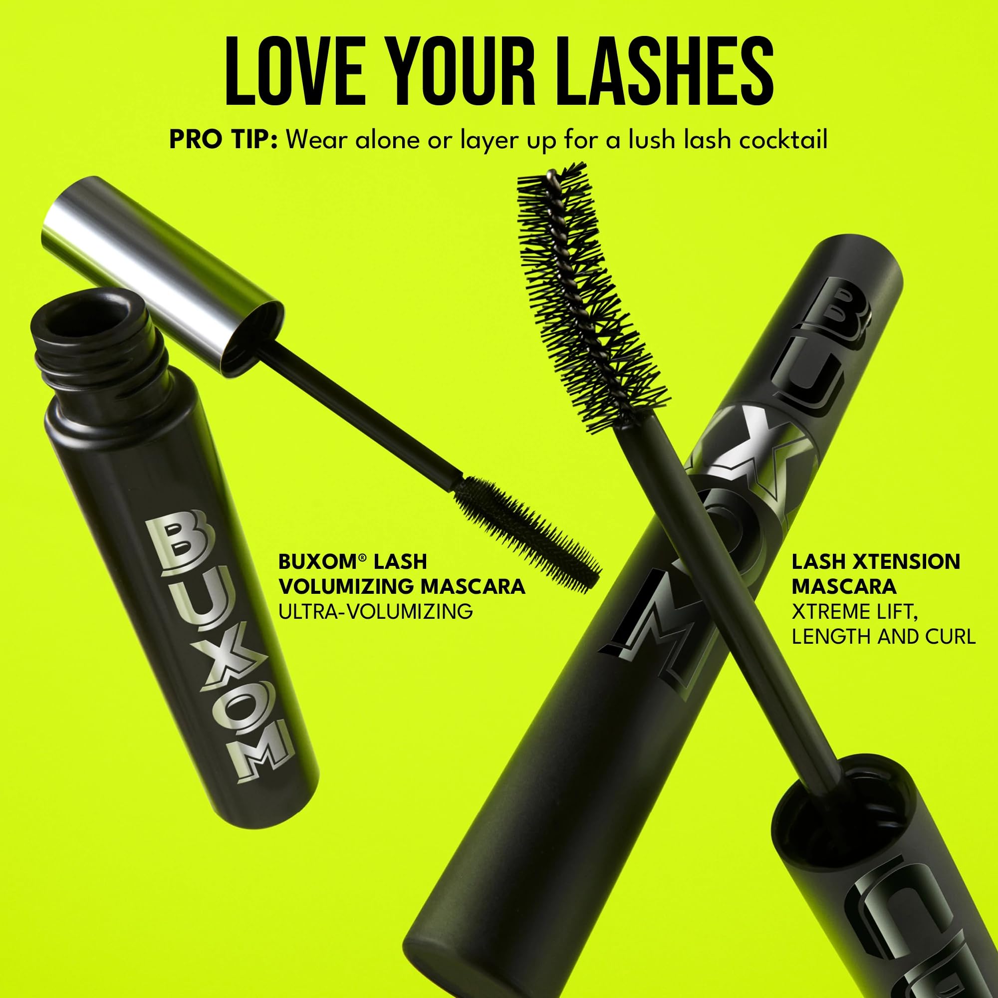 BUXOM Lash Xtension Lift Mascara enriched with red clover peptide complex
