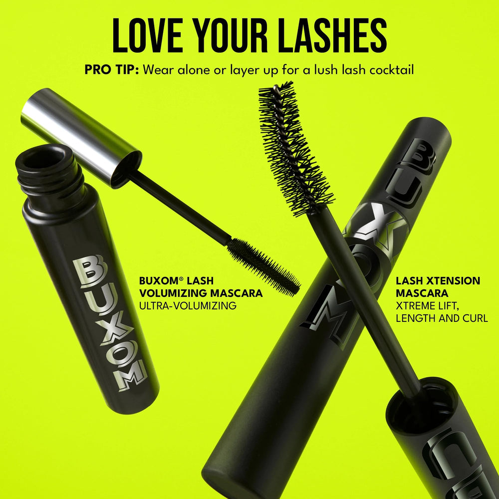 BUXOM Lash Xtension Lift Mascara enriched with red clover peptide complex